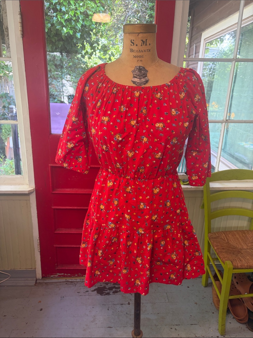 Sears Red Floral Mini Dress